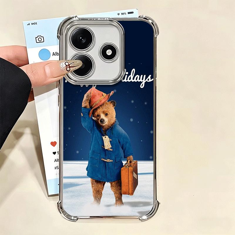 Милый Чехол Для Телефона С Покрытием Медвежонок P-PaddingtonS Для Xiaomi Redmi Note 14 15 Pro Plus 13 12 11 11S 11T 10 9S 9 5G Противоударный Airbag Co