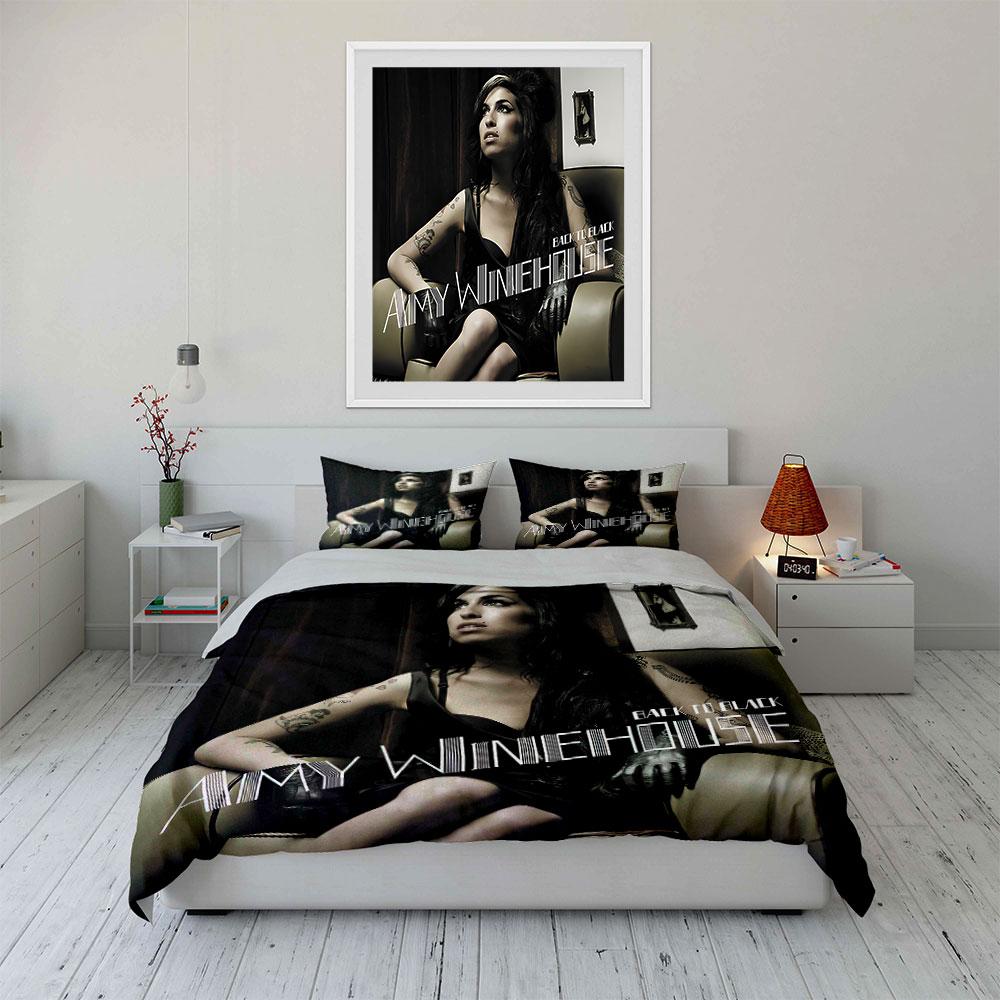 Singer Portrait Black Dress Bedding Duvet Cover Set Duvet Cover Pillowcases (1*Duvet Cover 2*Pillowcases, without duvet insert)