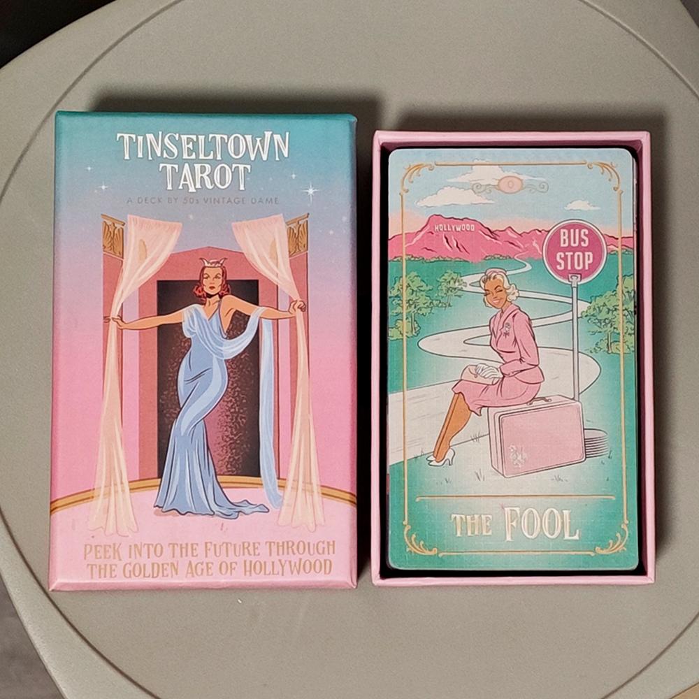 12*7 см Tinseltown Tarot в жесткой коробке Розовый Винтажная колода в стиле Голливуда 78 иллюстрированных карт