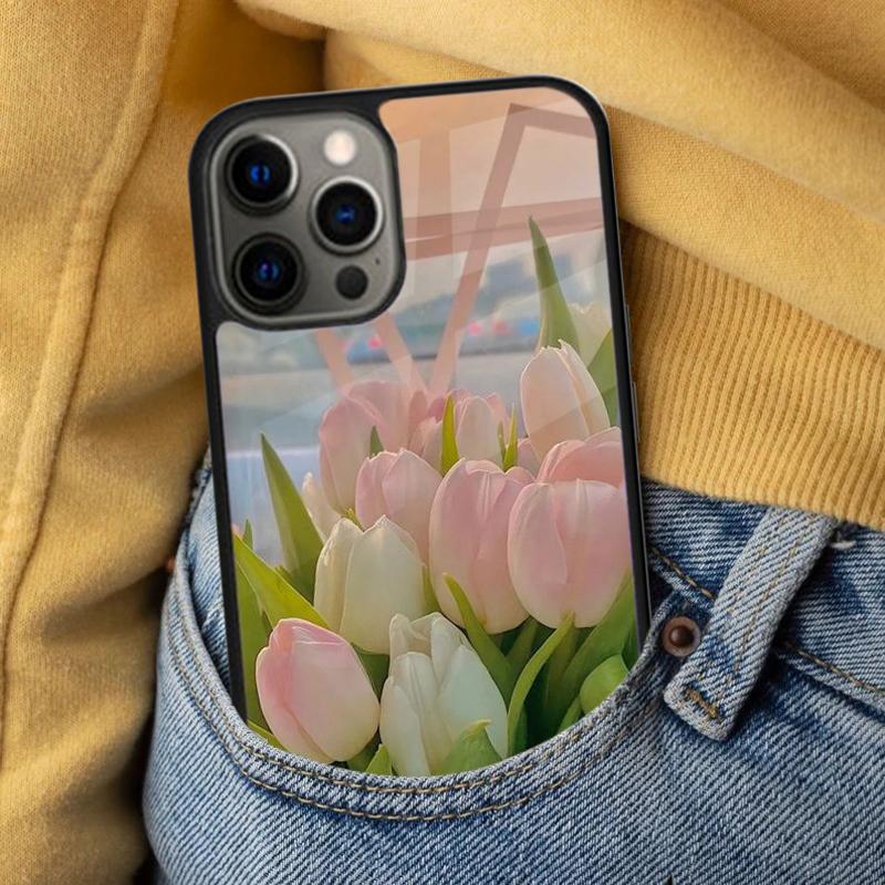 Tulip Flower 2 Soft Phone Case for iPhone 17 Air 16e Pro max 15 Pro 13 14 Plus 11 12 MagSafe Magnetic Coque
