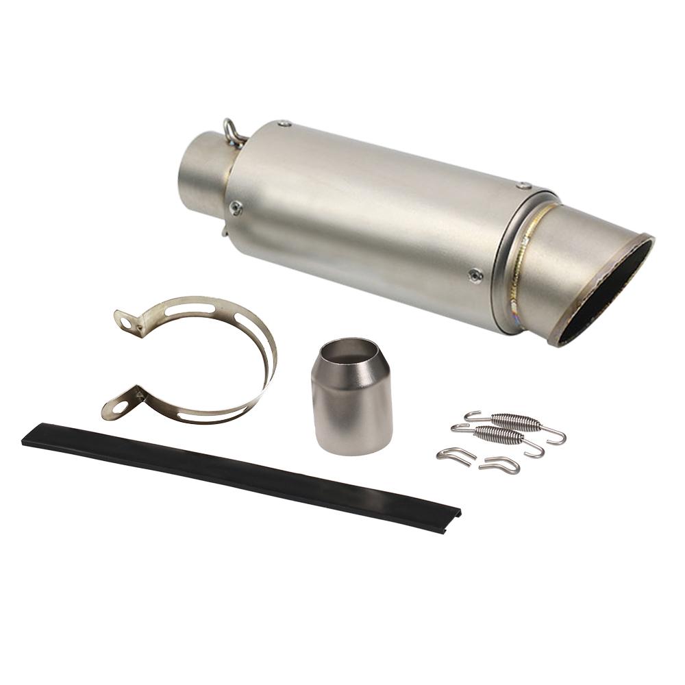 Универсальная выхлопная муфельная труба мотоцикла 60,5 мм, круглая нержавеющая сталь