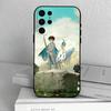 Чехол для телефона с аниме «Мальчик и цапля» для Samsung S25,24,23,22,30,21,10,9,Ultra,Plus,Lite,FE,4,5 G Мягкий черный чехол