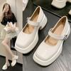 Женские туфли на платформе, каблуки для вечеринок, летние новые босоножки 2024 года, модные ретро-туфли Мэри Джейн, маленькие кожаные туфли