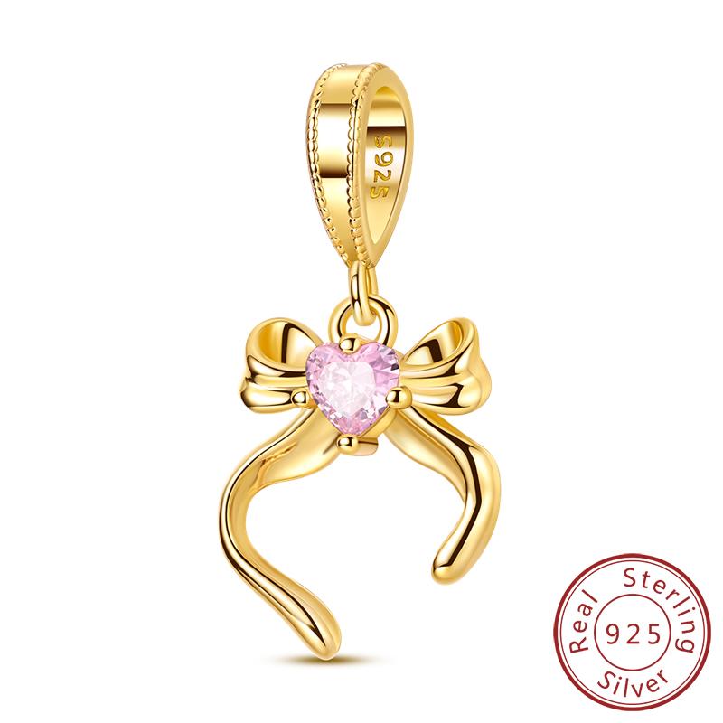 Шармы Оригинальная Медь Золото Балетки Бант Ангел Сердце Крест Шарм Бусина Подходит Браслет Браслет Подвеска Женские Украшения
