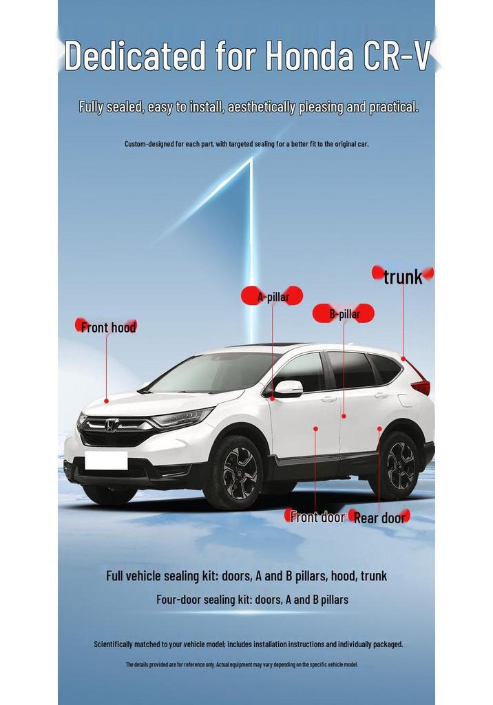 Уплотнительная лента двери Honda CR-V - Звукоизоляция, Пылезащита, Шумоподавление Резиновая лента для полной модификации автомобиля