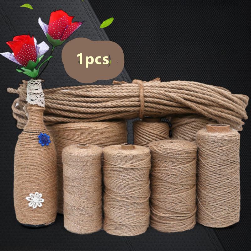 Джутовая веревка 2 мм, натуральный толстый садовый шпагат для поддержки растений, связывания в пакеты, поделок, упаковки, кружевных проектов