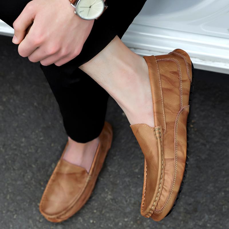 Men's Slip On Casual Leather Shoes Lightweight Loafers Moccasins Comfortable Driving Shoe