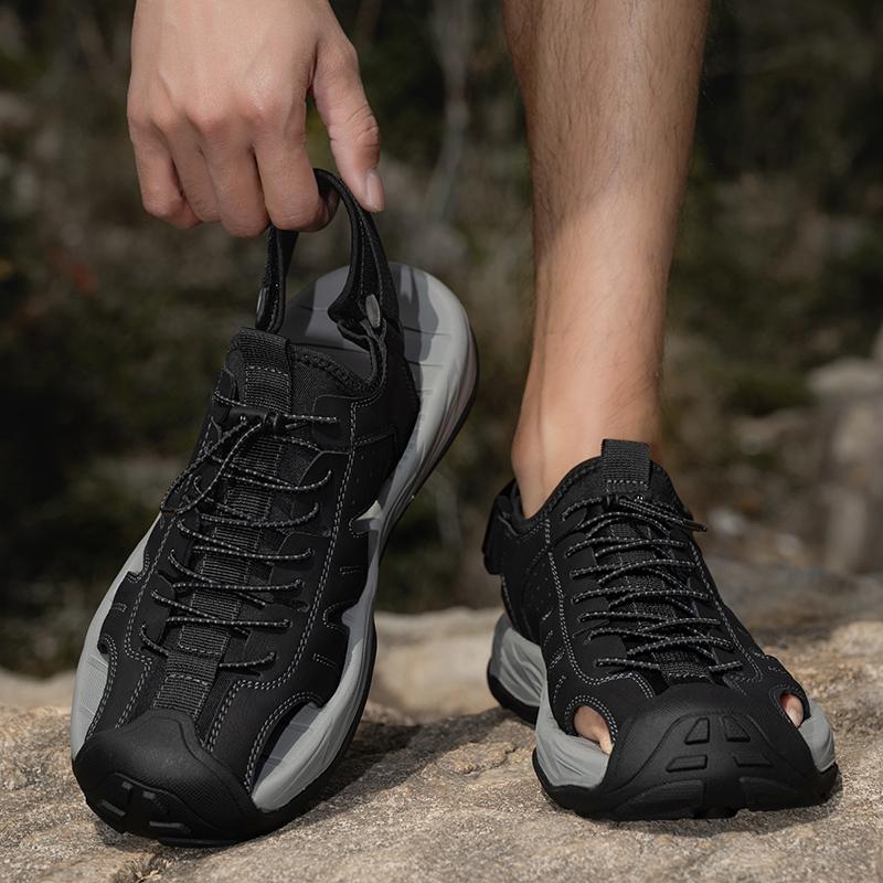 Летние мужские сандалии ручной работы из дышащей сетки, повседневная обувь