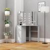 VidaXL Corner Dressing Table with LED Makeup Table Cosmetic Table Bedroom Furniture Home Interior Grey 326535