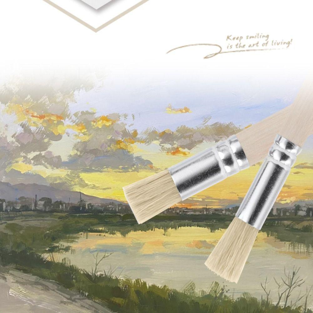 Professional Stencil Paint Brushes DIY Crafts Wooden Bristle Pen Students Stationery