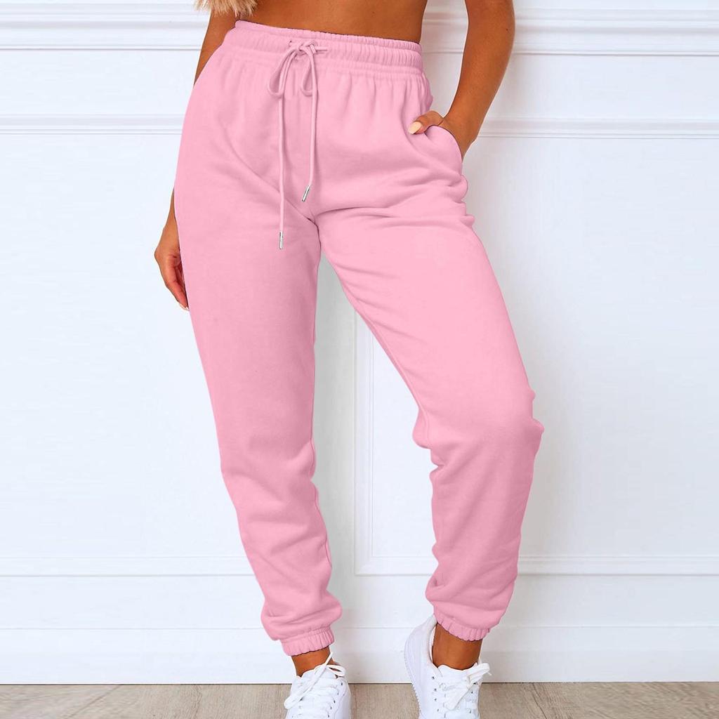 Sweatpants Women Fleece Jogging Trousers Sportspants Casual Fashion Loose Black Red Solid Color Women Pants Pocket Long