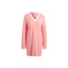 Originals Trefoil Logo Print V-Neck Long Sleeve Dress Women Dresses Pink IB2050