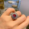 Новый европейский и американский стиль ретро имитация красного бриллианта квадратный роскошный инкрустированный кулон серьги кольцо набор ювелирных изделий для женщин