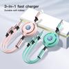 T263 In 1 Car Apple Android Type-C Quick Charger Cable Multi Charger For Volkswagen Polo Golf Tiguan Passat Touareg Magotan ID.3 T5