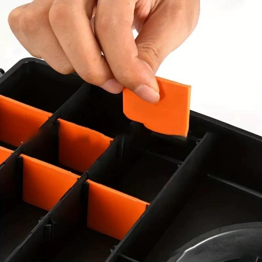 Аппаратный ящик для хранения, органайзер для инструментов, контейнер с ручкой и прозрачной крышкой, 21 регулируемый отсек и 2 фиксированные секции, идеально подходит для винтов, болтов,,