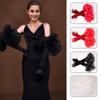 Organza Flower Ruffles Velvet Mittens Elegant Wedding Bridal Gloves Fashion Long Gloves Banquet