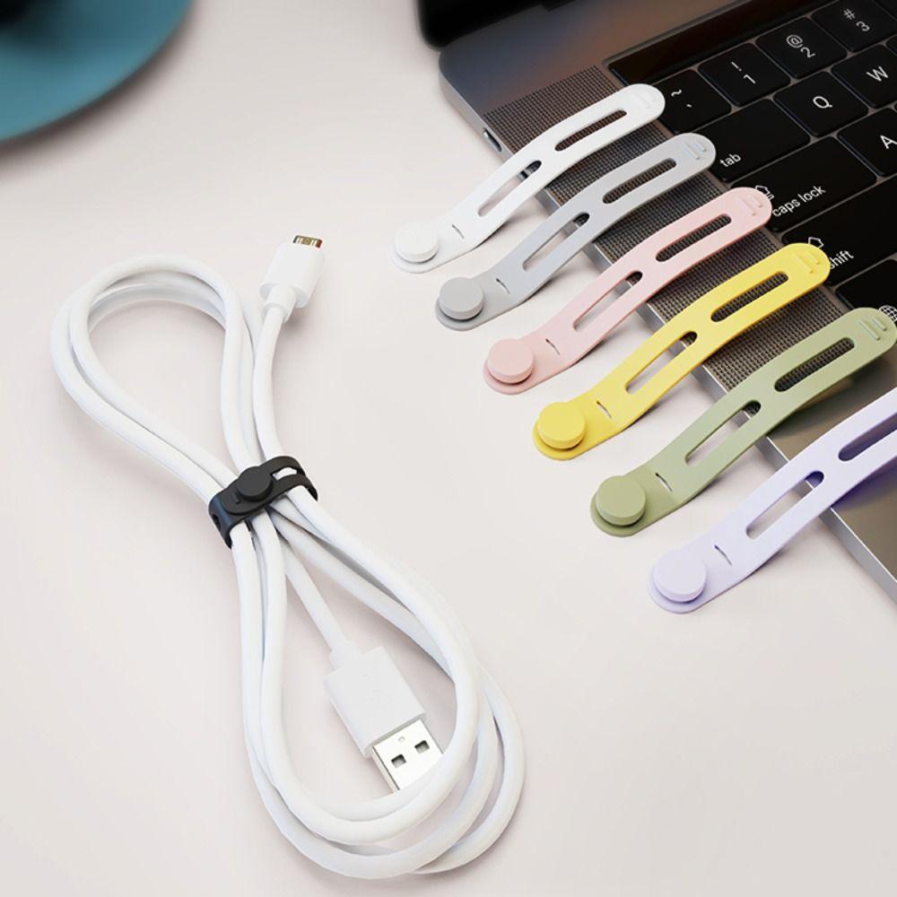 10Pcs Silicone Cable Organizer Line Storge Silicone Cable Ties Earphone USB Cable Mouse