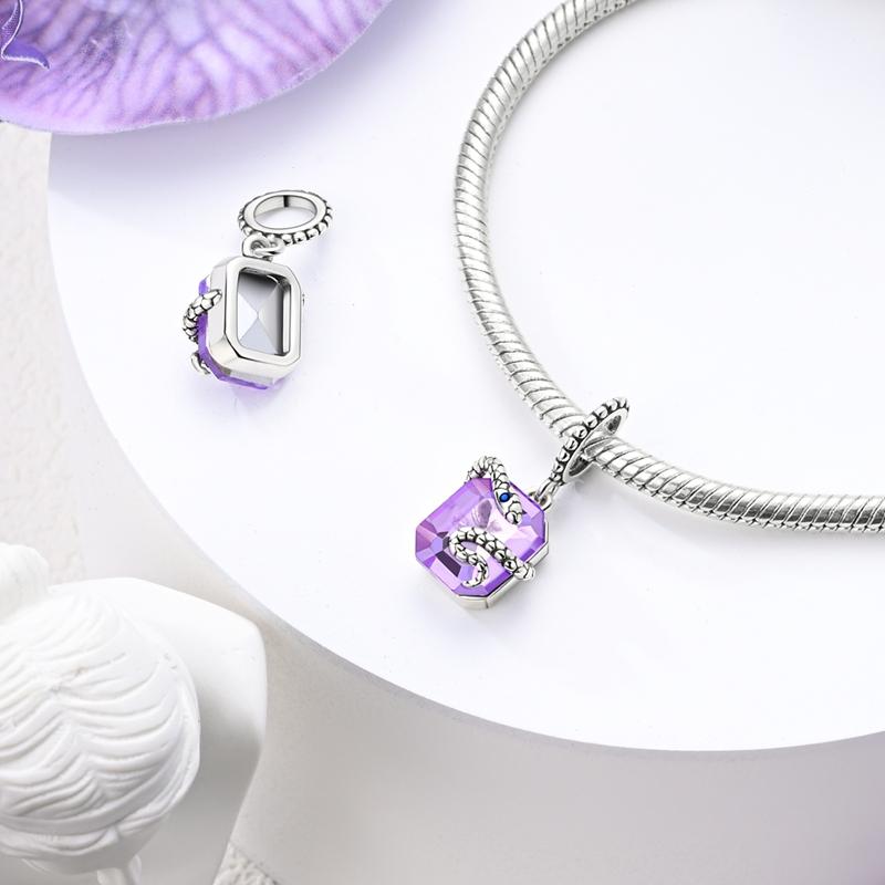 Медные Шармы Бусины Фиолетовый Крест Змея Бант Подвеска Дракон Подходят для Оригинального Браслета Ожерелья Женские Украшения Сделай Сам Подарки