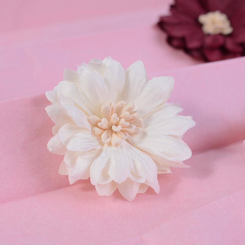 10PcsChrysanthemum Artificial Flowers Head Silk 4cm Fabric Flower For Wedding Decoration DIY Brooches Handmade Craft Accessories