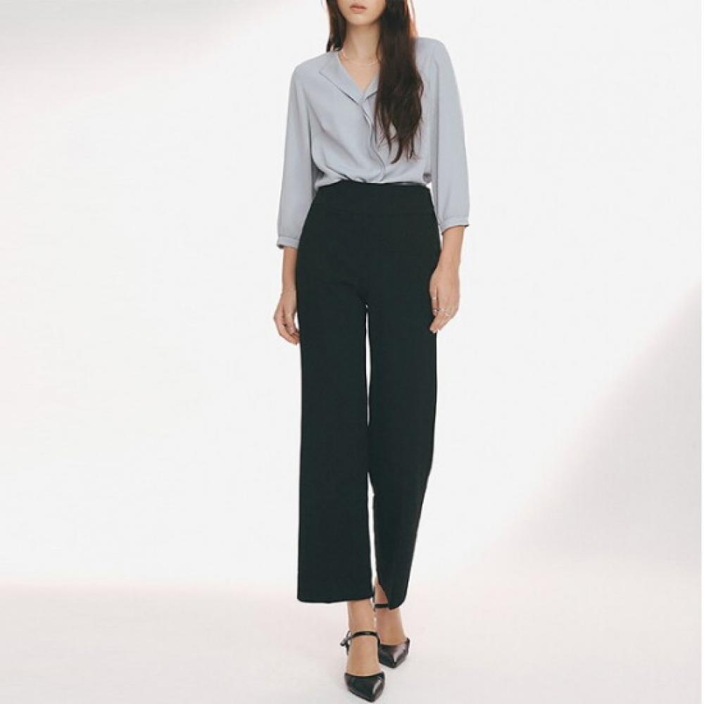 Le Ot Wide Waistband Slim Semi Flare Pants