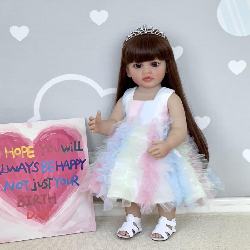 Реалистичная 55 см полностью силиконовая кукла Reborn Baby Betty So Truly Like Toddler Baby Dolls для девочек с прямой ножкой, стоящая Reborn Boneca Menina, подарок для ребенка