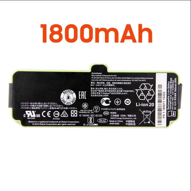 Аккумулятор 1800LI для iRobot Roomba 655 690 780 805 860 880 890 960 6 7 8 9 серии машина 601 602 615 760 770 780 805 960 2130LI