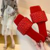 Slippers Women's 2025 Summer One-word Woven Belt, Light Women's Sandals, Korean Version of Lazy Hundred, with Beach Shoes