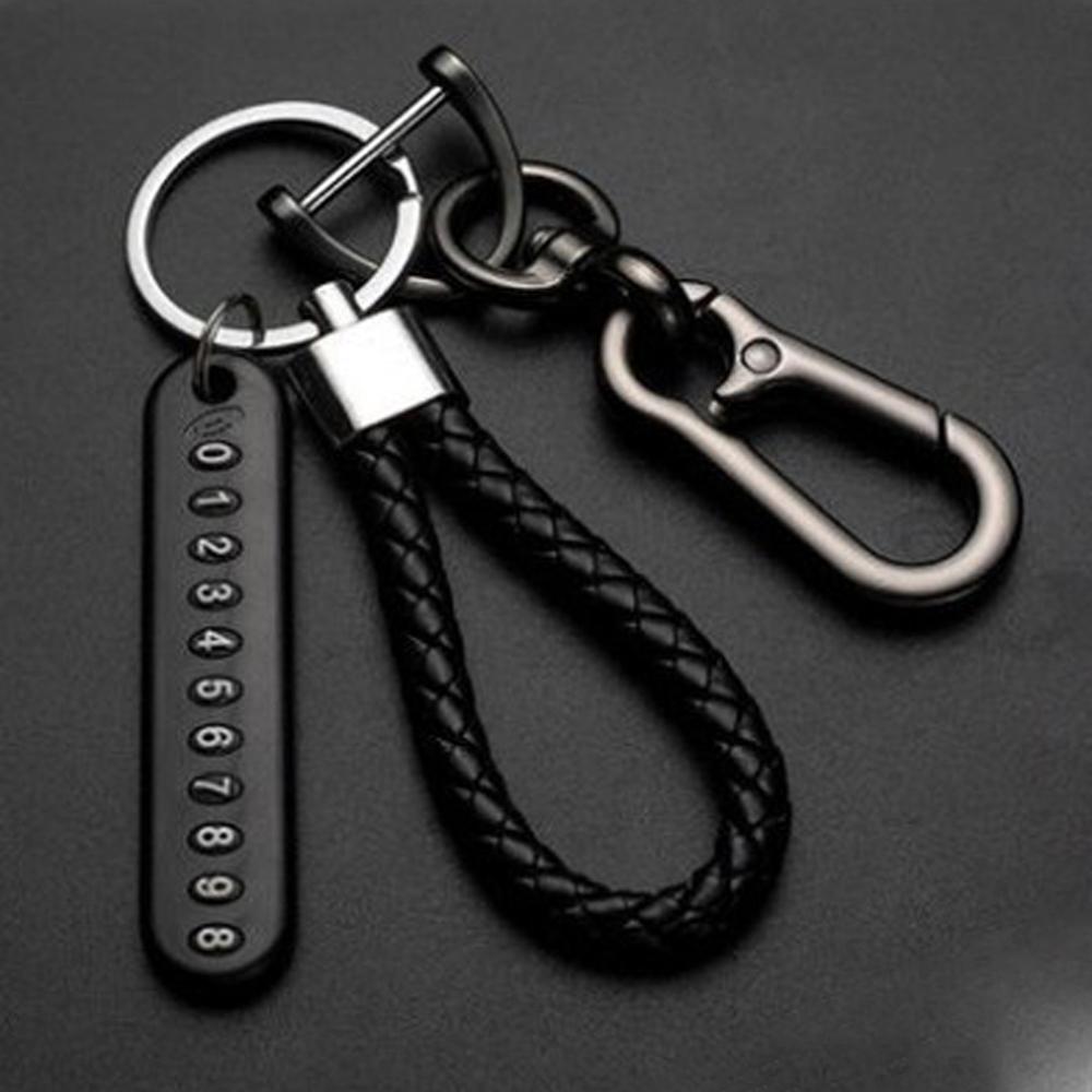 Phone Number Card Key Chain Vehicle Pendant Car Keychain Phone Number Plate Keyring Anti-lost