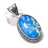 Синий Триплет Опал Драгоценный камень 925 Стерлинговое Серебро Ювелирный Подвеска 1,97" Q9K60