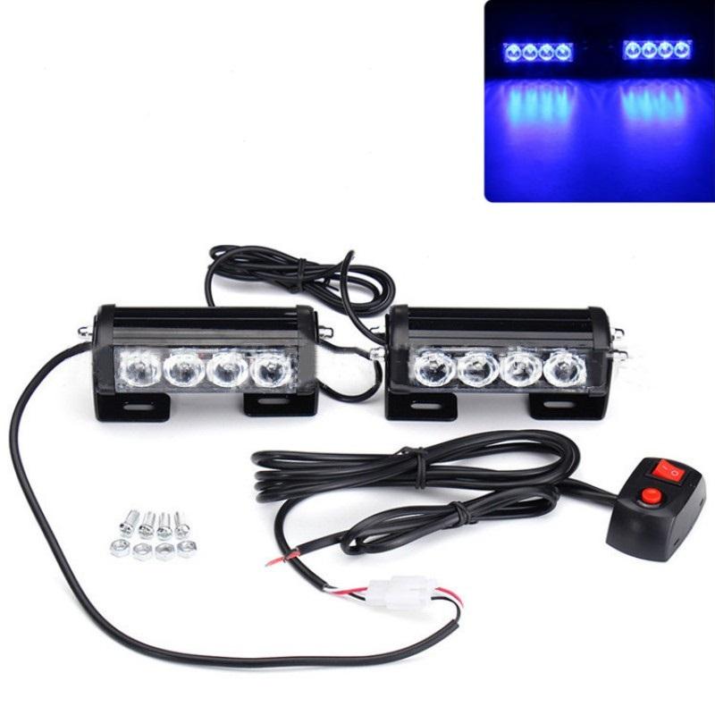 2 в 1 8 светодиодных стробоскопических ламп для автомобильной полицейской мигалки, автомобильной сигнализации, маячка 12 В, красного, синего и желтого цвета, автомобильные аварийные предупреждающие огни