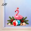 DIY Festive Window Murals Tropical Christmas Static Stickers for Glass Doors And Windows Waterproof PVC Versatile Party Supplies Seaside Holiday