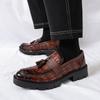 Versatiletassel Loafers Luxurious Rubber Thick Soled Comfort Business Commuting Leather Shoes Men's Casual Driving Shoes