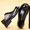 Новые мужские туфли из коровьей кожи высшего слоя для бизнеса, с большой головой, на толстой подошве, кожаные повседневные мужские туфли, модные одинарные туфли на шнуровке
