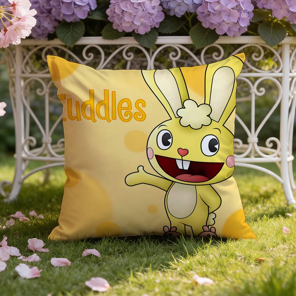 Аниме H-Happy Tree F-Friends Наволочка для подушки Домашняя и автомобильная Двухцелевая наволочка: Двусторонняя конструкция для максимального комфорта