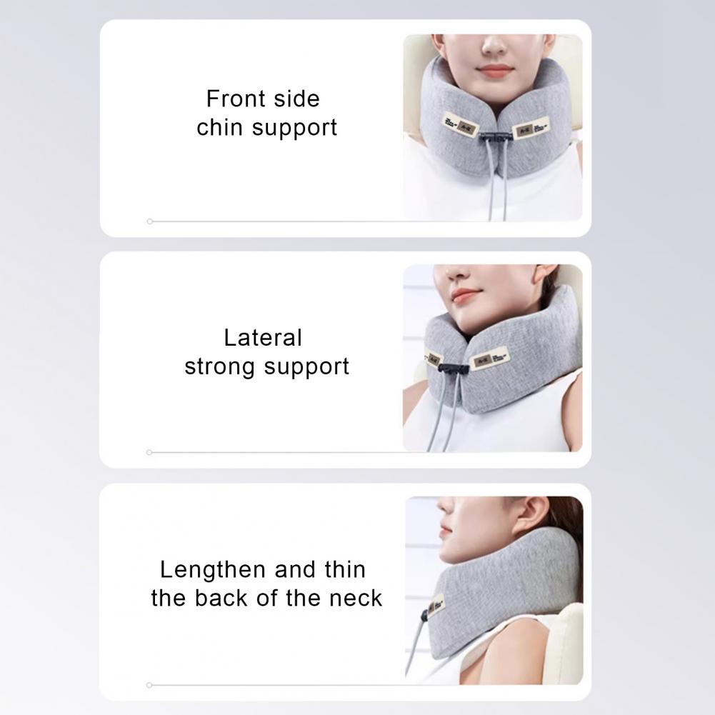 Cervical Support Travel Pillow Memory Foam U-shaped Travel Neck Pillow with Adjustable Drawstring for Pain Relief for Ultimate
