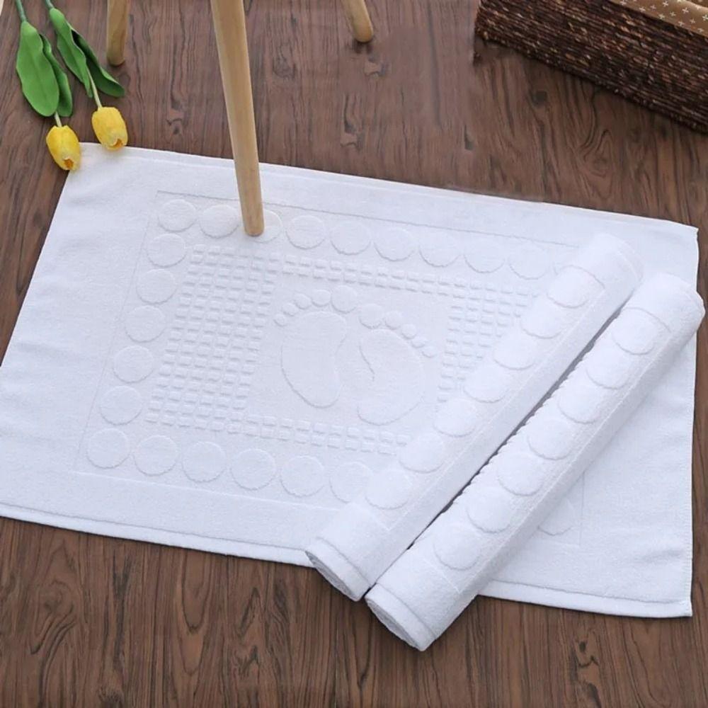 50*80cm Bathroom Mat White Feet Towel Bath Rug Shower Mat Hotel