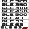 Наклейка на задний багажник автомобиля с буквами GLE 43 53 63 320 350 400 450 500, эмблема, логотип для AMG W167 W166, автомобильные аксессуары(ГЛЕ 53)