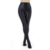 Womens Metallic Fake Two-Piece Tights High Waist Yoga Fitness Leggings