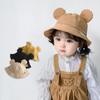 Cute Bear Ear Baby Bucket Hat Summer Kids Cotton Fisherman Hats For Toddler Casual Solid Color Baby Boy Girl Basin Cap