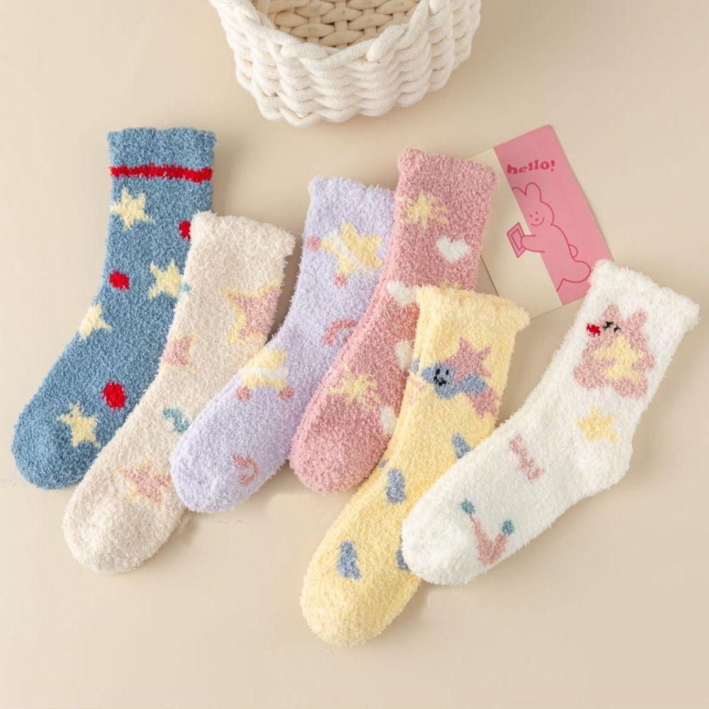 Warm Cotton Socks Winter Floor Socks Sleep Socks Coral Velvet Socks Women