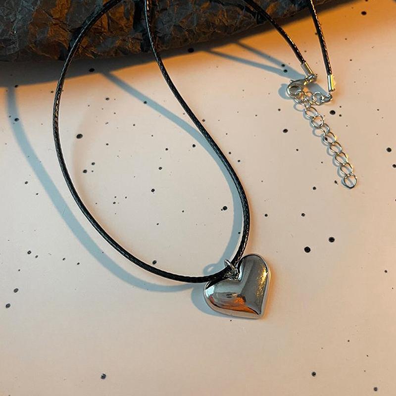 Ретро черная веревка сердце ракушка кулон ожерелье для женщин звезда ключица цепочка ожерелье модные аксессуары подарок