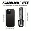 Multi-Functional Outdoor Strong Light LED Long-range Telescopic Zoom Flashlight, Plastic USB Rechargeable Flashlight