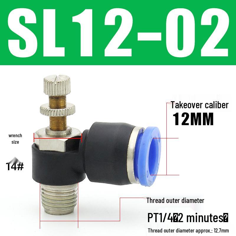 8mm Pneumatic Cylinder Throttle, SL8-02 Adjustable Air Hose Valve Connector, SL4-M5 Air Adjustment.
