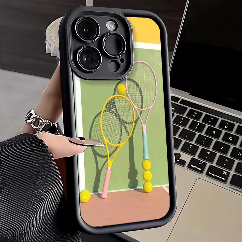 Чехол для телефона iPhone 17 Air 16E 15 16 Pro Max Теннисный Спортивный Чехол 14 Plus 13 12 Mini Мягкий Силиконовый Fundas