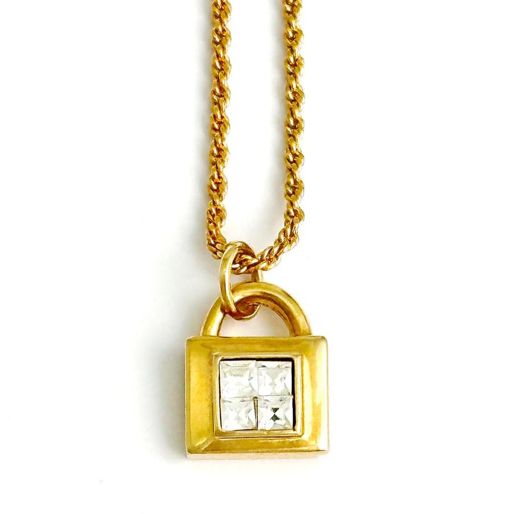 Винтажное ожерелье Винтажные аксессуары Сделано в Канаде KEYES 22KGP Замок Замок 111422 [Выбор Raport] Женское