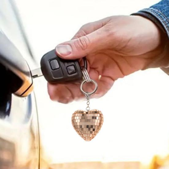 Брелок в форме сердца в виде диско-шара, зеркальный шар, подвесной брелок, сумка, брелок, хеллоуин, рождественский подарок