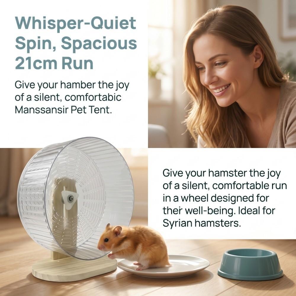 21cm Hamster Running Wheel Stable Durable Hamster Wheel Toy Removable Silent Hamster Exercise Device Small Animal Toys