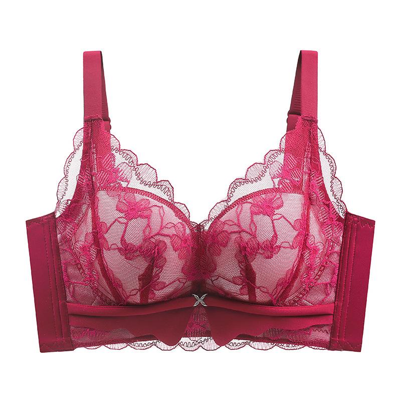 Green lace sexy underwear women's small breasts gather and show large breasts, anti-sagging bra, flat chest bra -