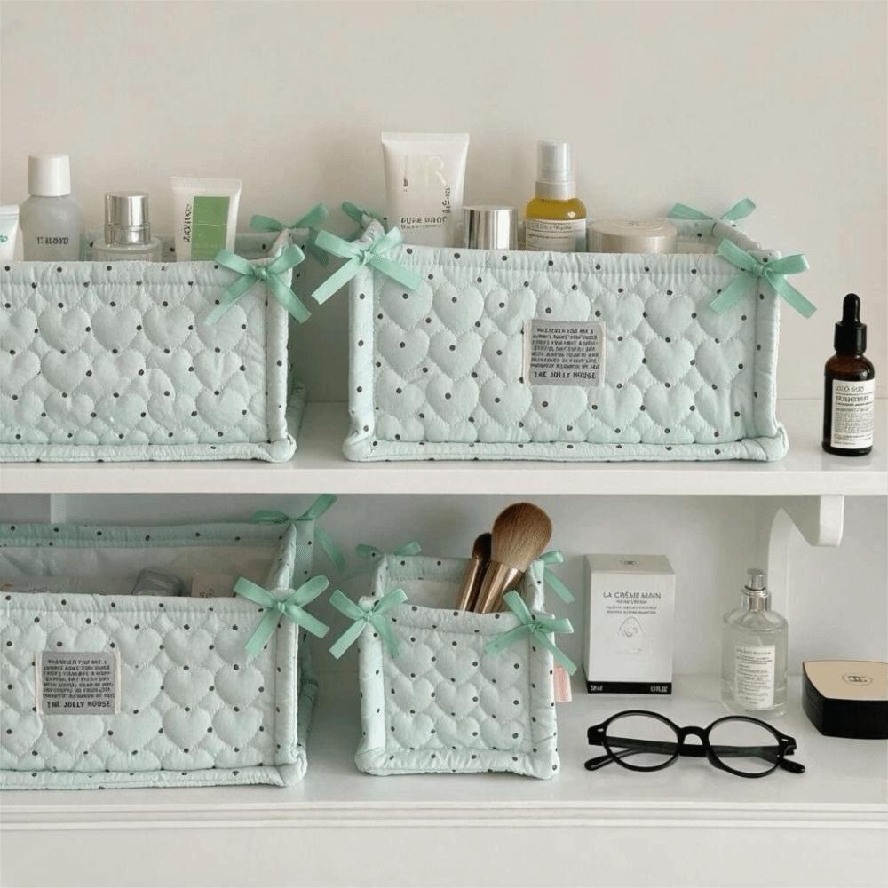 Cotton Storage Basket Quilted Cosmetics Snacks Organizer High Quality Storage Box Home Decoration