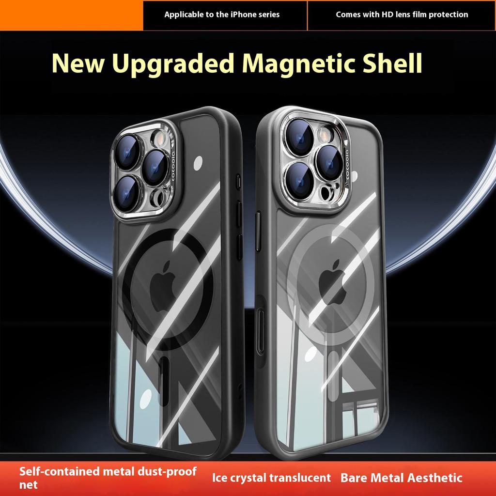 For iPhone 16 Pro Max Case Compatible with MagSafe PC+TPU Phone Cover with Detachable Camera Lens Film